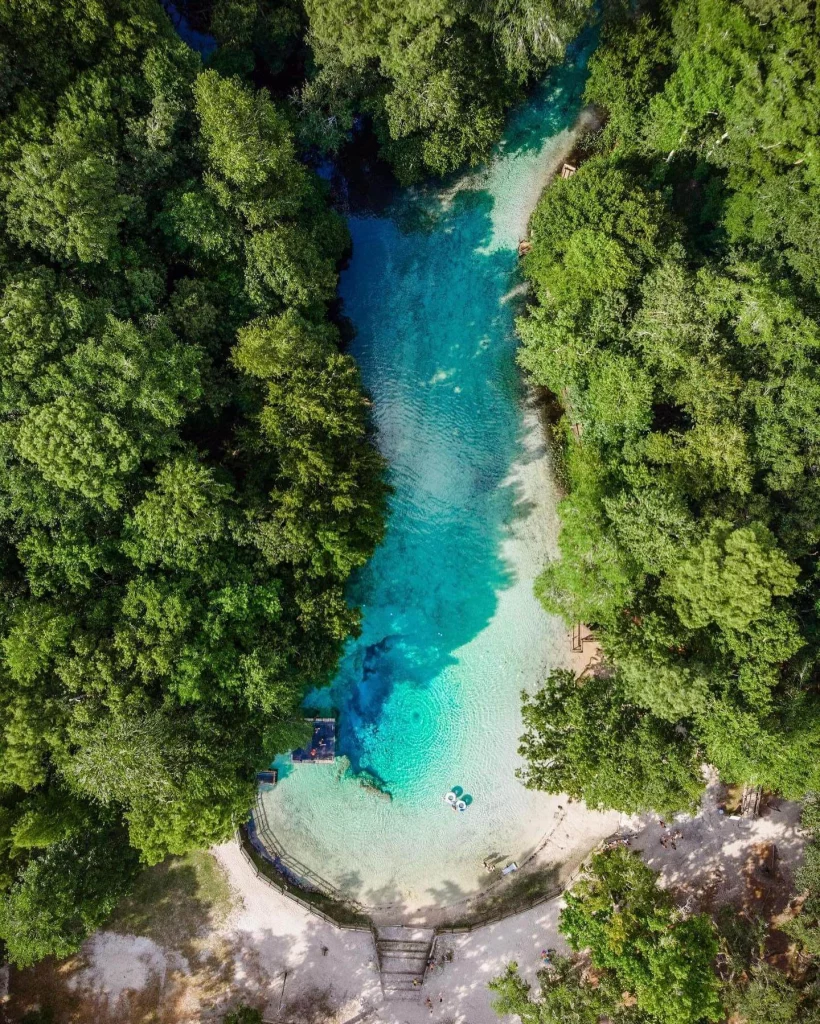 aerial view of Gilchrist Blue Springs State Park