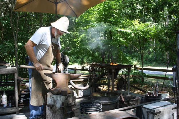 Florida Folk life demonstrations includes heritage arts including blacksmithing