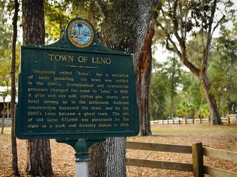 town of Leno park sign