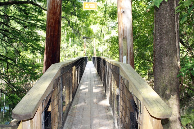 O'Leno State Park suspension bridge originally built by the CCC