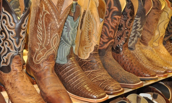 western boots on a shelf